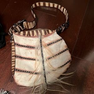 Fendi snake and horse hair shoulder bag